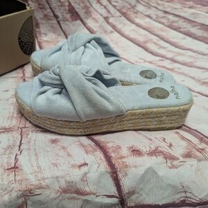 Nalho Baby Blue Slip On Wedges Size 10